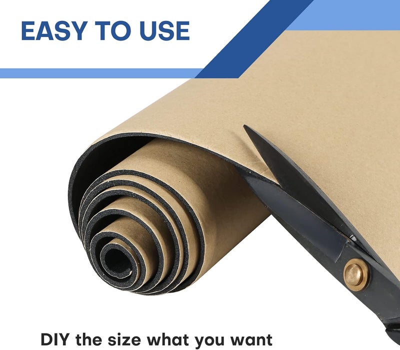 MYFULLY Sponge Neoprene Roll with Adhesive, Waterproof Foam Rubber Sheet Cut to Multiple Dimensions and Lengths for Shock Pad, Gaskets, DIY, Crafts (1/8" Thick x12 Wide x 54" Long) - Image 5